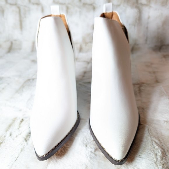 Brand New White Split Sides western cowboy Ankle Boots - Picture 3 of 8